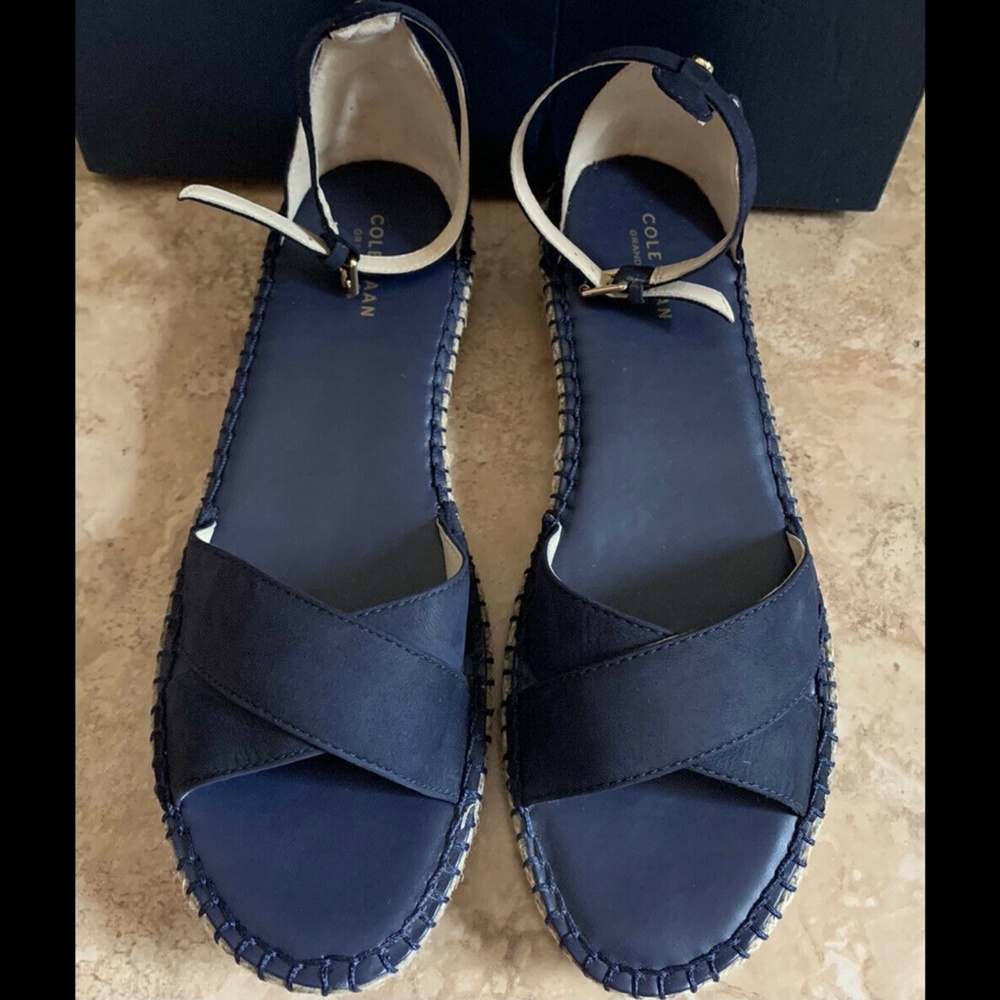 COLE HAAN CLOUDFEEL ESPADRILLE MARINE BLUE SANDALS - Picture 5 of 10